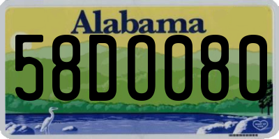 AL license plate 58DO080