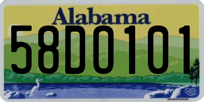 AL license plate 58DO101