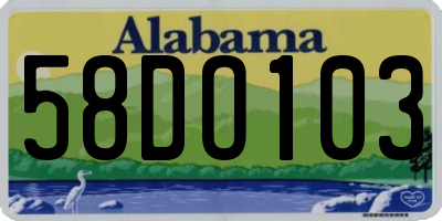 AL license plate 58DO103