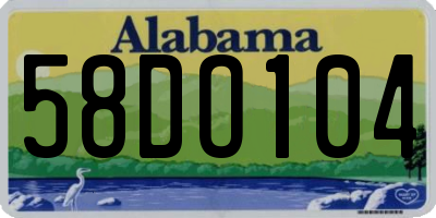 AL license plate 58DO104