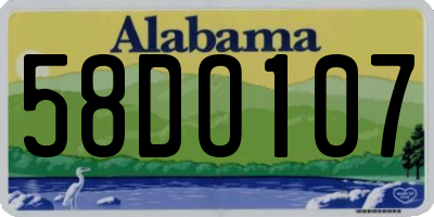 AL license plate 58DO107