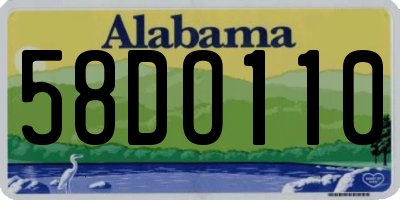 AL license plate 58DO110