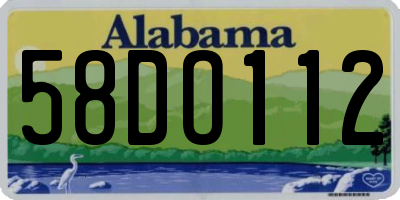 AL license plate 58DO112