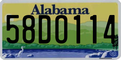 AL license plate 58DO114