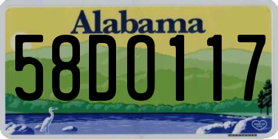 AL license plate 58DO117
