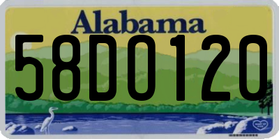 AL license plate 58DO120