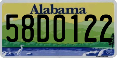 AL license plate 58DO122