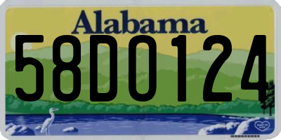 AL license plate 58DO124