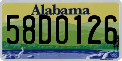 AL license plate 58DO126
