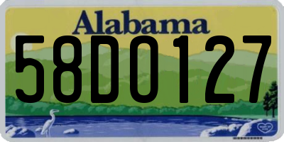 AL license plate 58DO127
