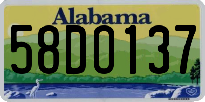 AL license plate 58DO137