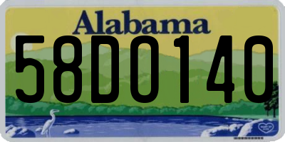AL license plate 58DO140