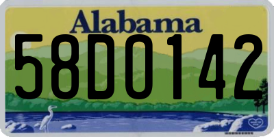 AL license plate 58DO142