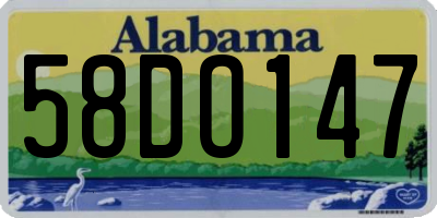 AL license plate 58DO147