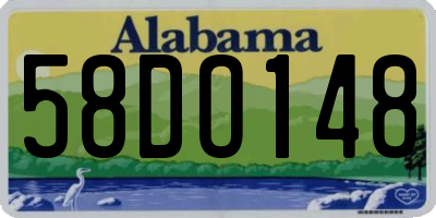 AL license plate 58DO148