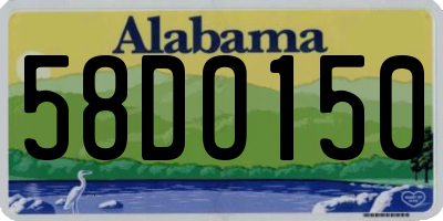 AL license plate 58DO150