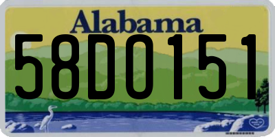 AL license plate 58DO151