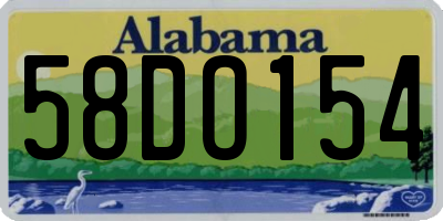 AL license plate 58DO154