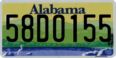 AL license plate 58DO155