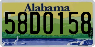 AL license plate 58DO158