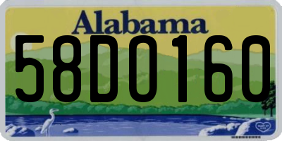 AL license plate 58DO160