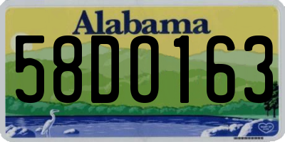 AL license plate 58DO163