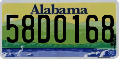 AL license plate 58DO168
