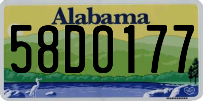 AL license plate 58DO177