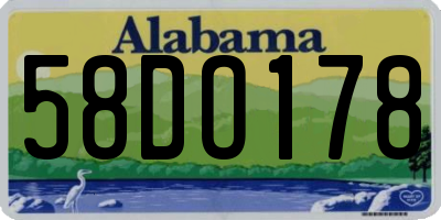 AL license plate 58DO178