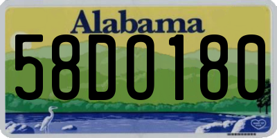 AL license plate 58DO180