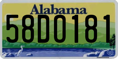 AL license plate 58DO181