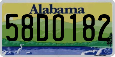 AL license plate 58DO182