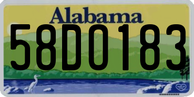AL license plate 58DO183