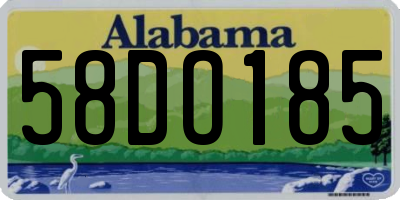 AL license plate 58DO185