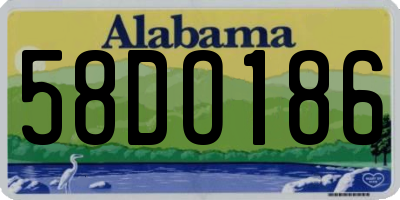AL license plate 58DO186