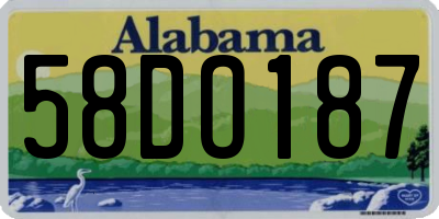 AL license plate 58DO187