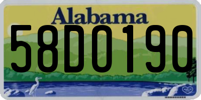 AL license plate 58DO190
