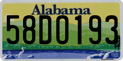 AL license plate 58DO193