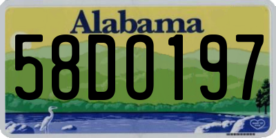 AL license plate 58DO197