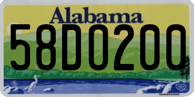AL license plate 58DO200