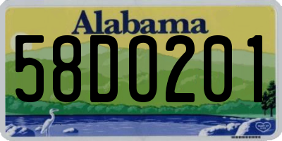 AL license plate 58DO201