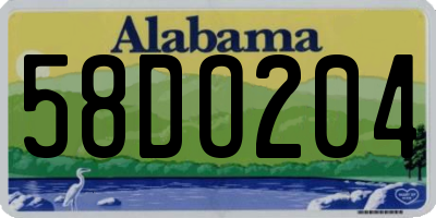 AL license plate 58DO204