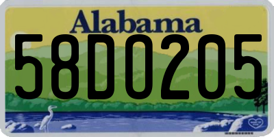 AL license plate 58DO205