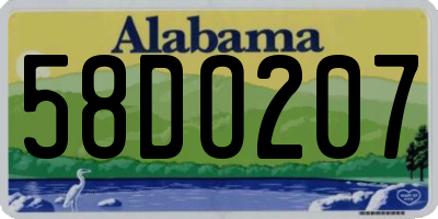 AL license plate 58DO207