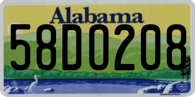 AL license plate 58DO208