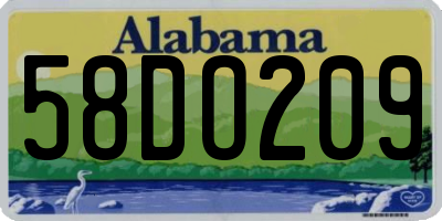AL license plate 58DO209