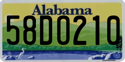 AL license plate 58DO210