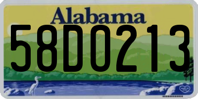 AL license plate 58DO213