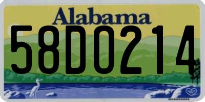 AL license plate 58DO214