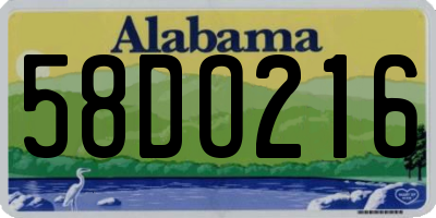 AL license plate 58DO216